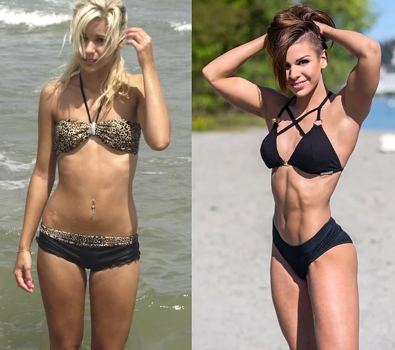 Michell Kaylee's awesome physique transformation in fitness before-after