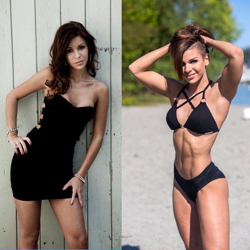 Michell Kaylee's fitness transformation before-after