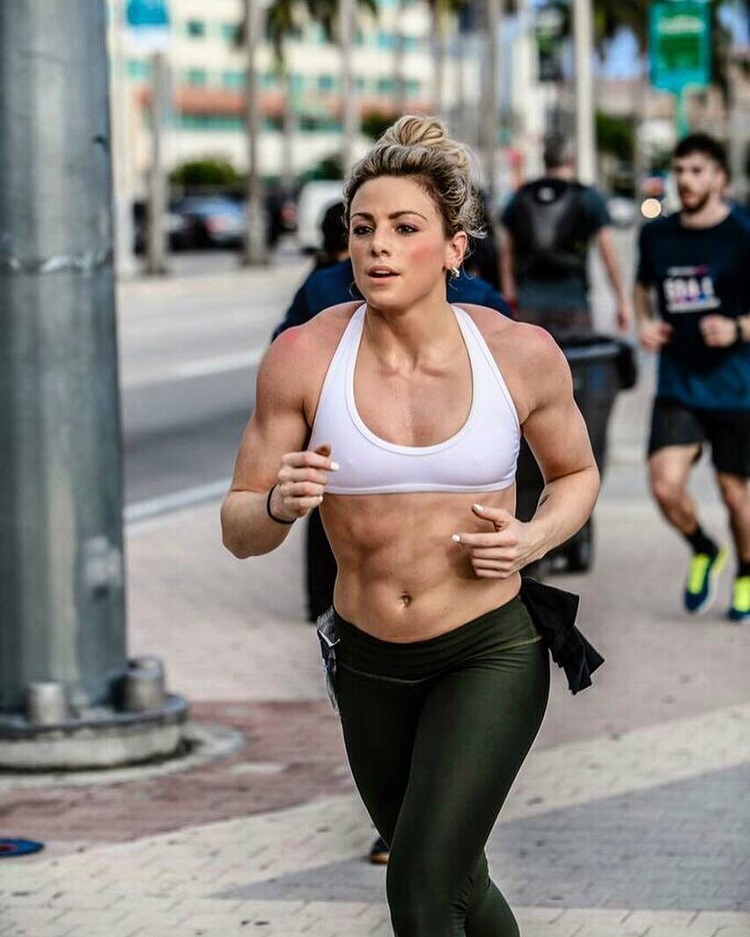 Tiffany Szemplinski running during a CrossFit event