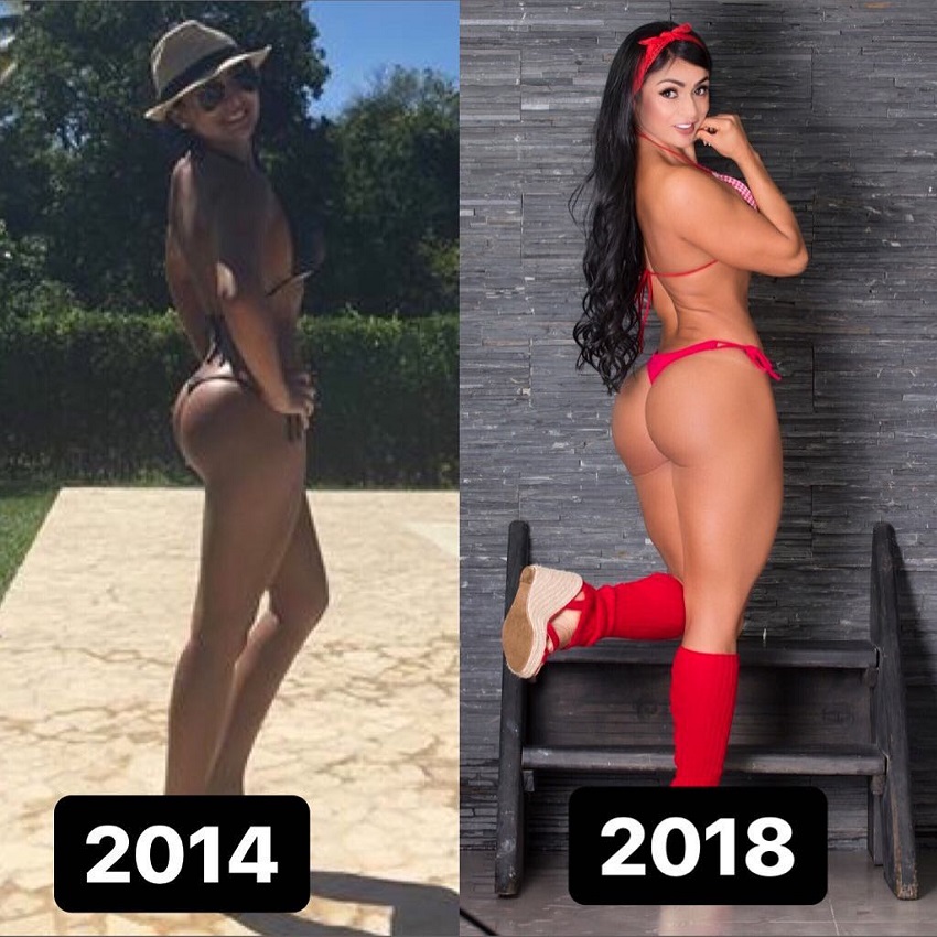 Paola Macias' fitnes transformation from 2014 to 2018