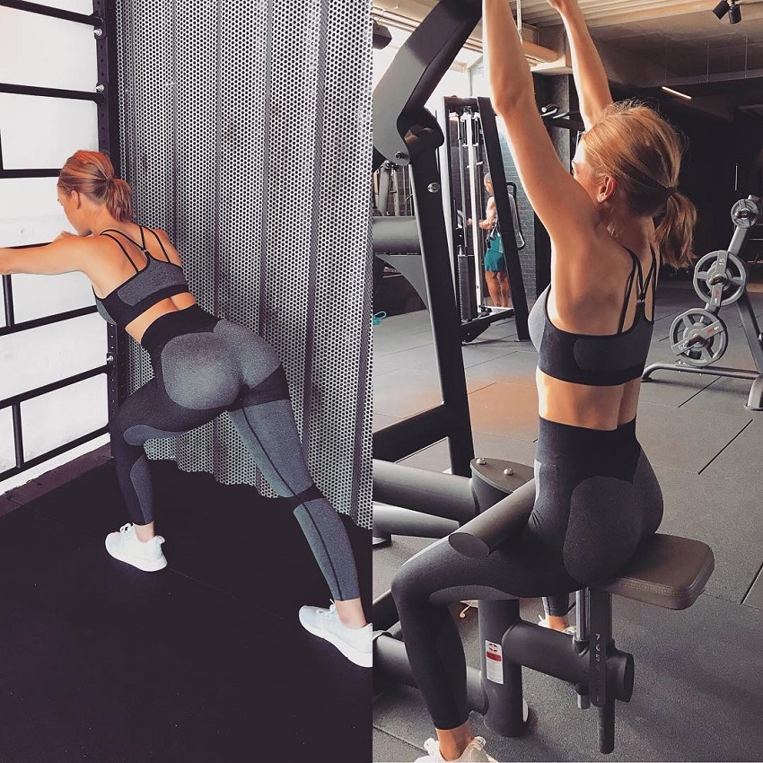 Celie Josefine Lindblad training in the gym