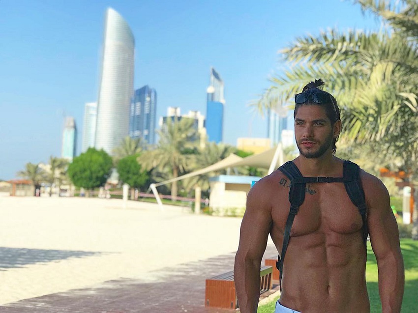 Paul Iskandar enoying his vacation in an exotic city near sea, looking fit