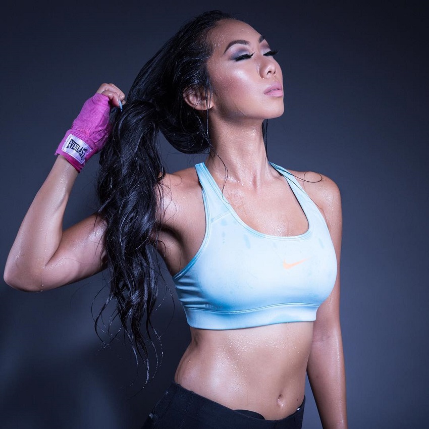 Victoria Nguyen posing for a photo looking fit and aesthetic