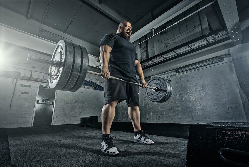 Eddie Hall lifting a heavy barbell