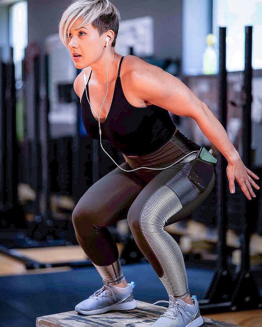 Elena Soboleva training in the gym looking healthy and focused