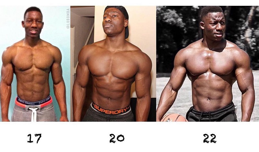 Lubomba Munkuli's bodybuilding physique transformation over the years