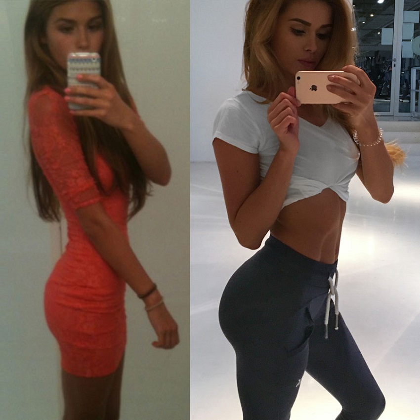 Pamela Reif's fitness transformation before-after