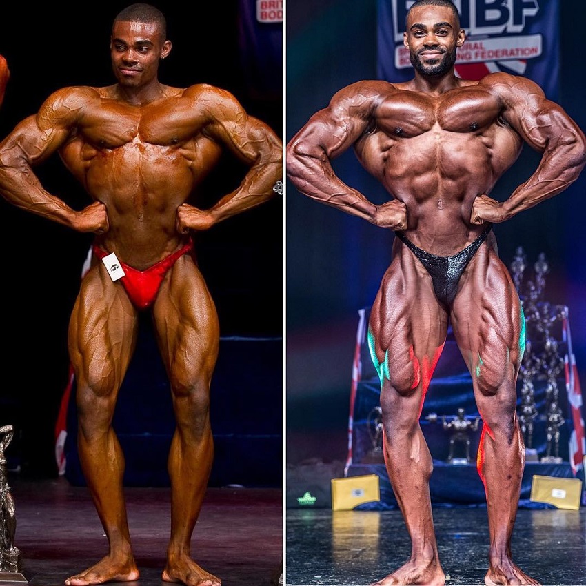 Nathan Williams' transformation in bodybuilding before-after