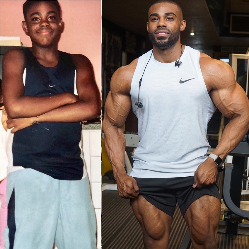Nathan Williams' transformation in bodybuilding, before-after