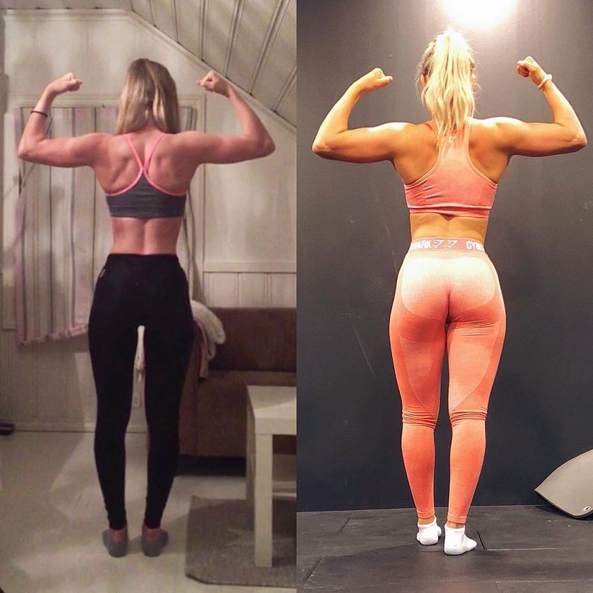 Carola Kristiansen's back transformation before-after