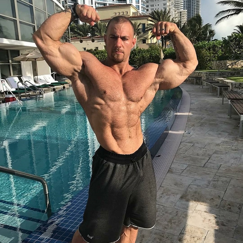 Caleb Blanchard doing a front double biceps flex