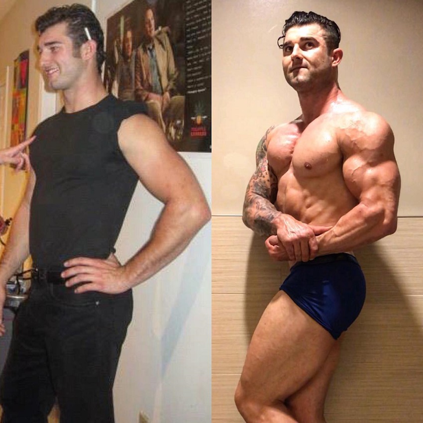 Jase Stevens' transformation before-after