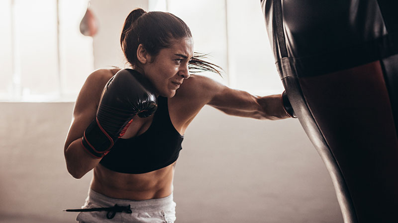 Woman-HIIT-home-workout-boxing