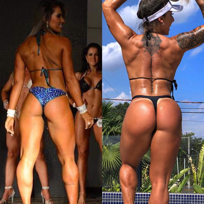 Aline Antiqueira's transformation in fitness before and after