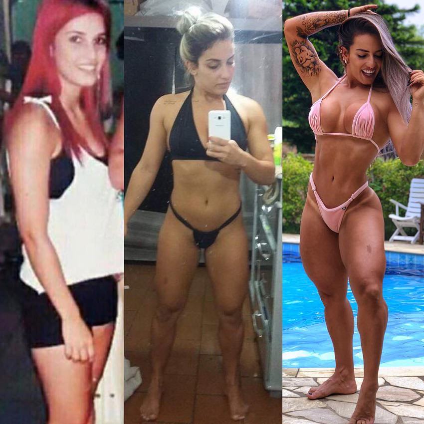Aline Antiqueira's before and after fitness transformation