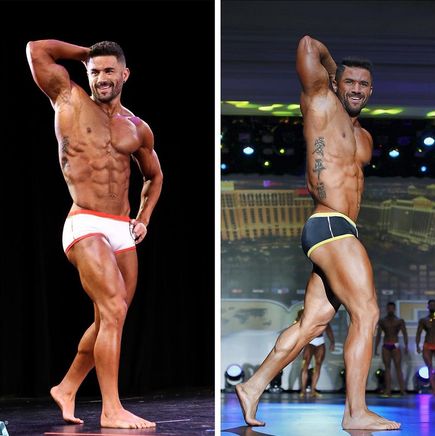 Bremen Menelli on the bodybuilding stage before and after