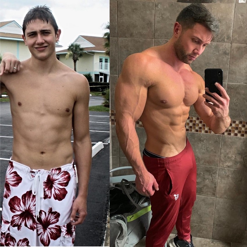 Daniel Zukich's bodybuilding transformation before-after