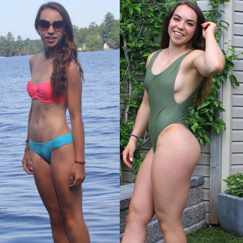 Kenzie Forbes body transformation from undernourished to fit and curvy