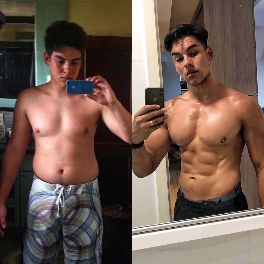 Gabriel Arones body transformation in fitness, 25-30 years old