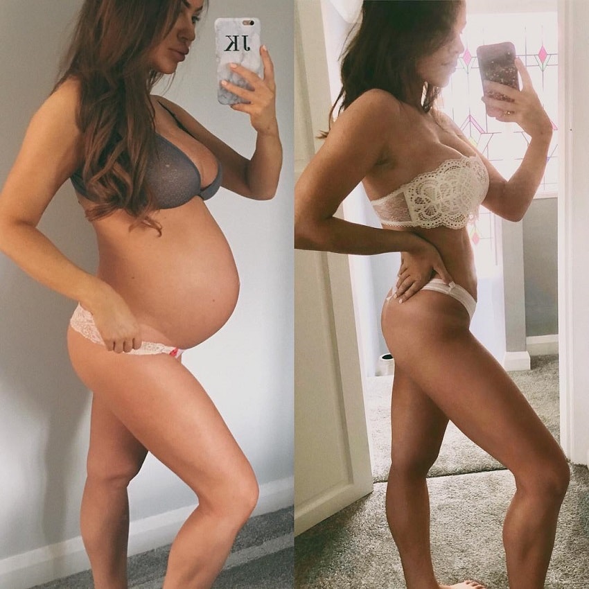 Jade Katy before and after pregnancy photos, looking fit and awesome