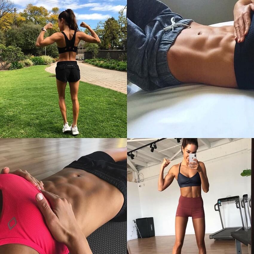 Kayla Itsines multiple pictures of her ripped abs