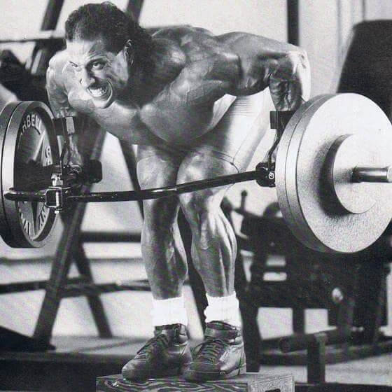 Mike Quinn doing heavy barbell rows