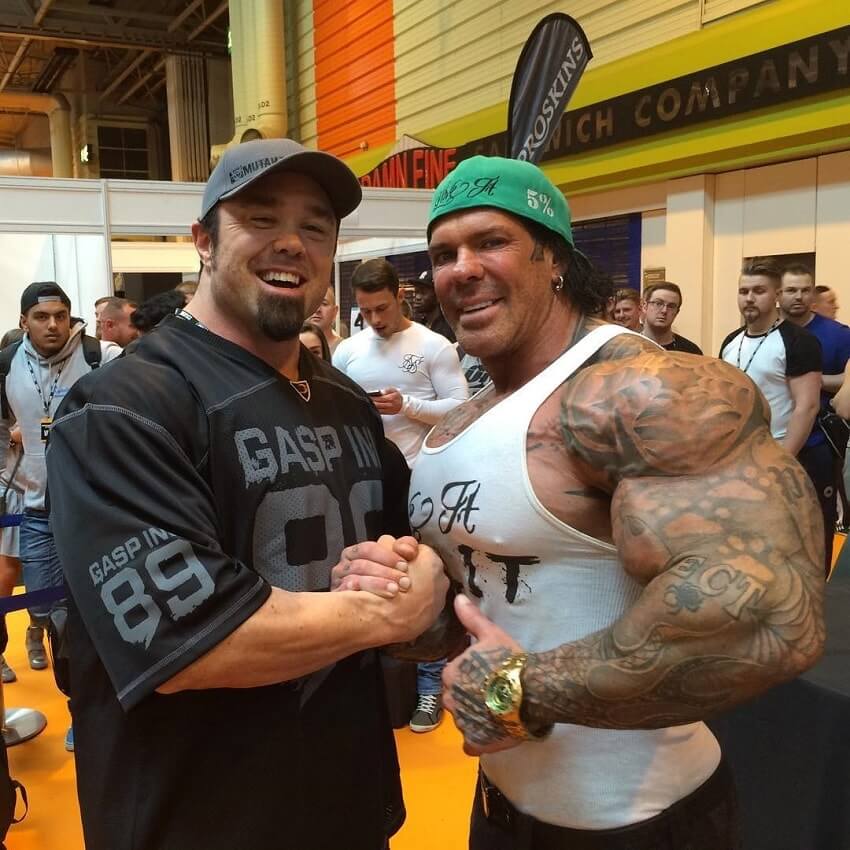 Ron Partlow posing for a picture with the late Rich Piana