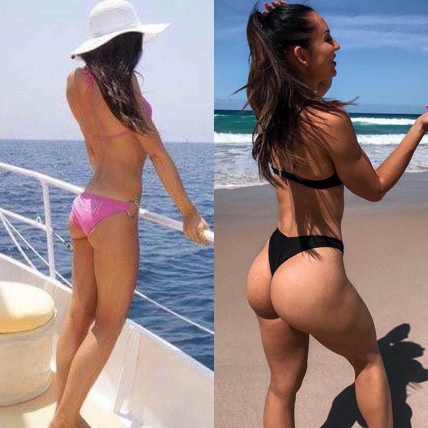 Sanna Maria's fitness transformation, before-after