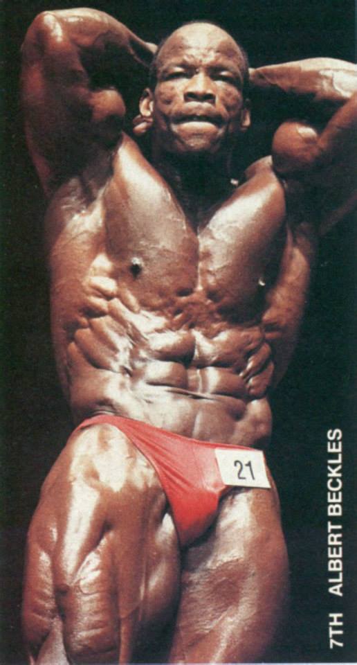Albert Beckles showing off his most muscular pose in bodybuilding