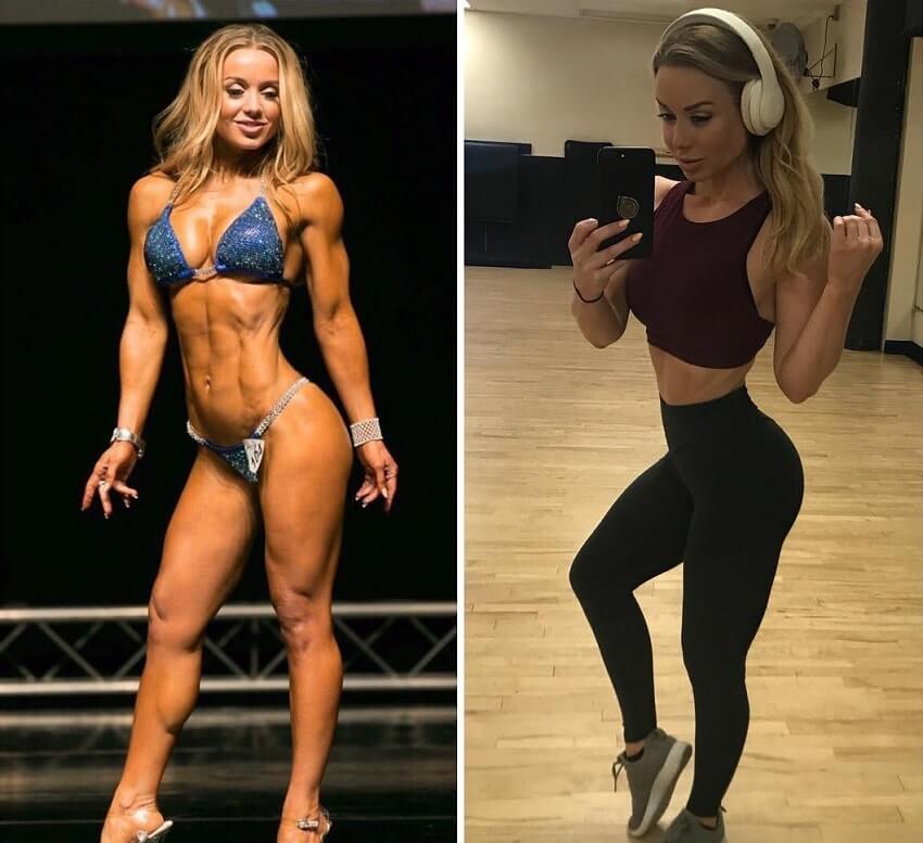 Annie Parker during and after competition