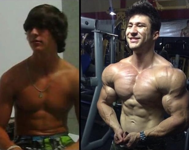 Caique Meirelles bodybuilding transformation before-after