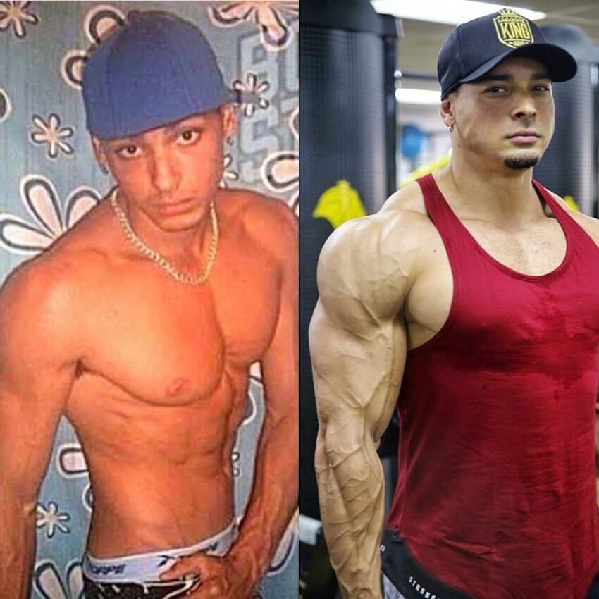 Felipe Franco's bodybuilding transformation before-after