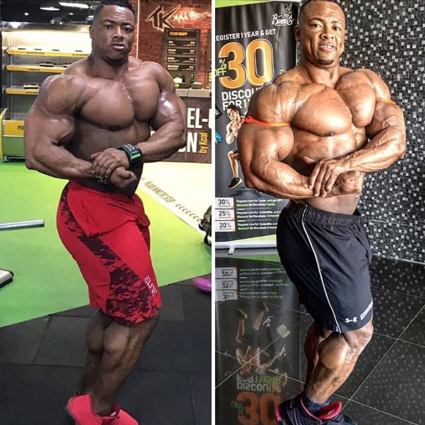 Ricardo Correia flexing side chest before-after