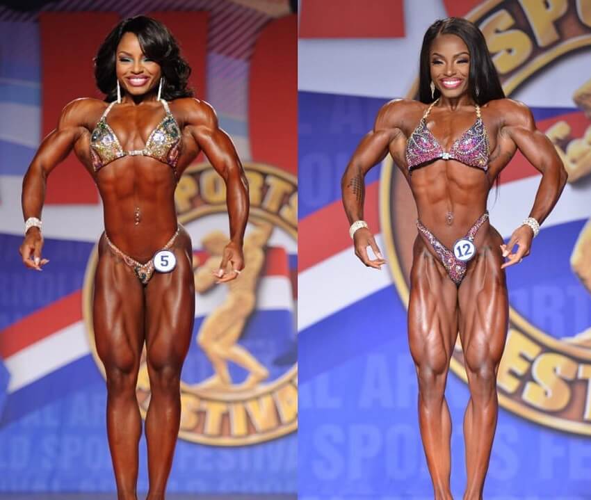 Cydney Gillon's transformation in bodybuilding before-after