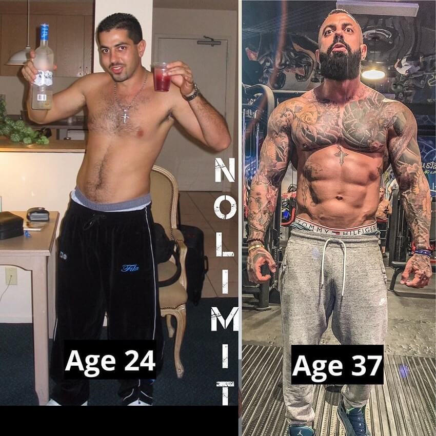 Jack Torosian's body transformation age 24-37