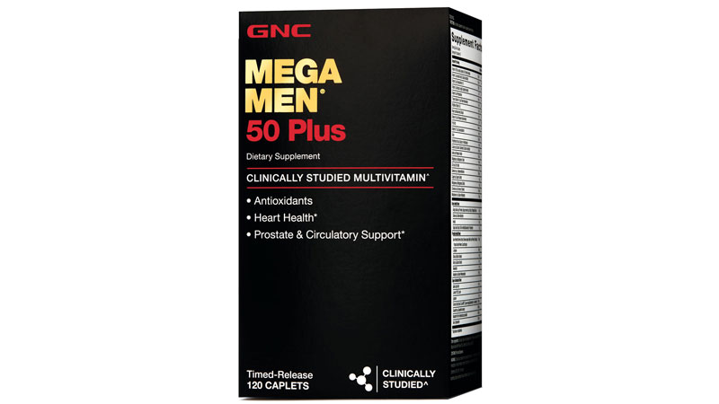 Box of GNC Mega Men 50 Plus best multivitamin