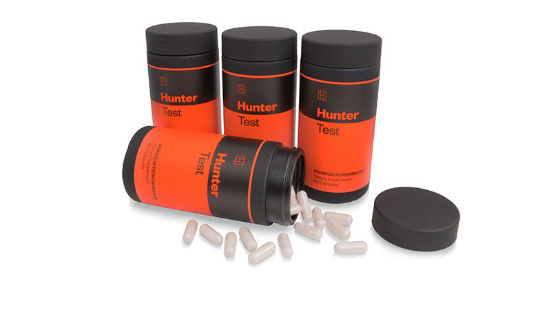 Four bottles of Hunter Test, the best testosterone booster for men over 50