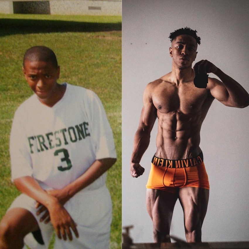 Evan Johnson fitness transformation before-after