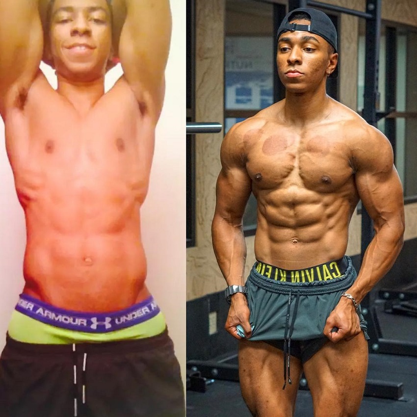 Evan Johnson before and after fitness transformation