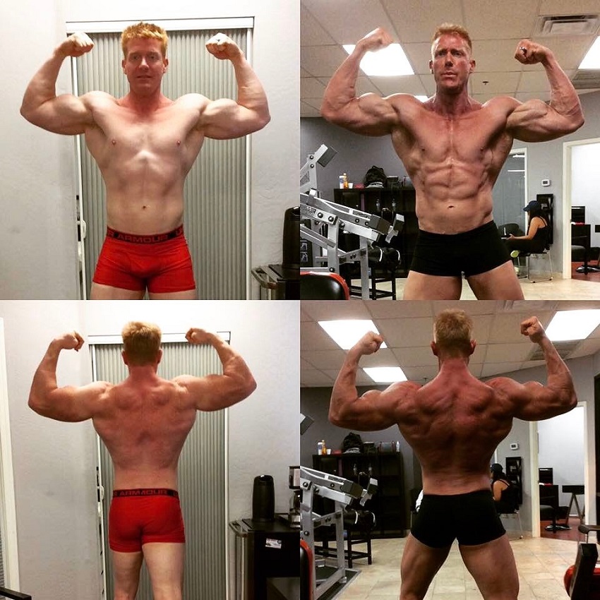 Brandon Budlong bulking and cutting transformation, before-after