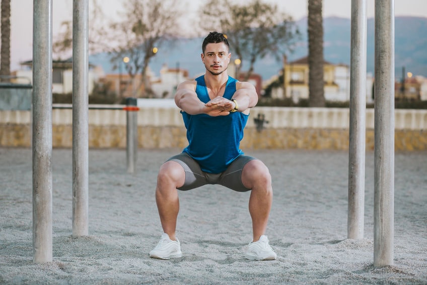 bodyweight squat - strength training for beginners